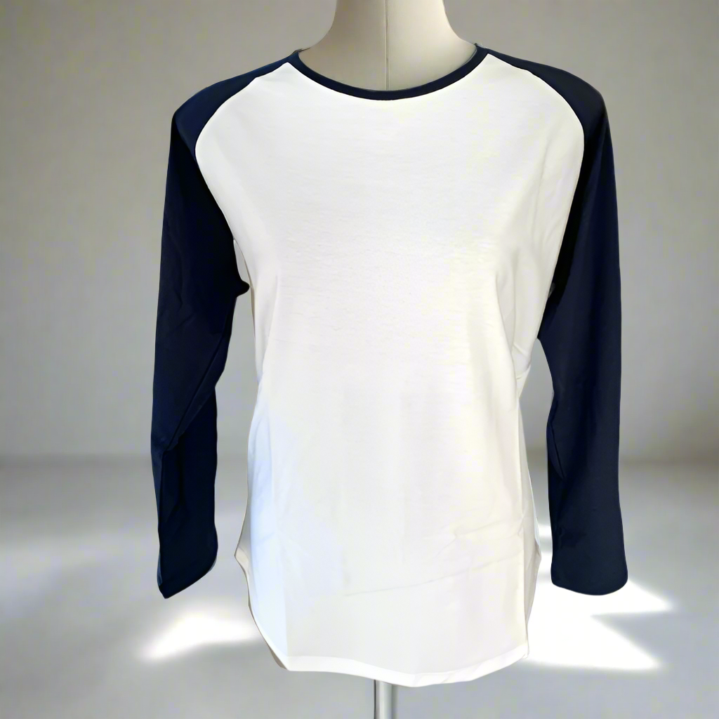 T-shirt Raglan sleeve navy and white woman